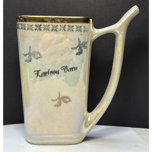 Old Karlovy Vary Czech Porcelain Hot Spring Water Sipping Cup Mug Lusterware